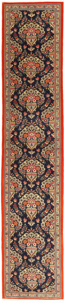 Ghom Kork/Silke Tæppe 80X392 Ægte Orientalsk Håndknyttet Tæppeløber Lysebrun/Mørkegrå (Uld, Persien/Iran)