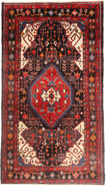  Nahavand Tæppe 160X290 Ægte Orientalsk Håndknyttet Mørkebrun/Mørkerød (Uld, Persien/Iran)