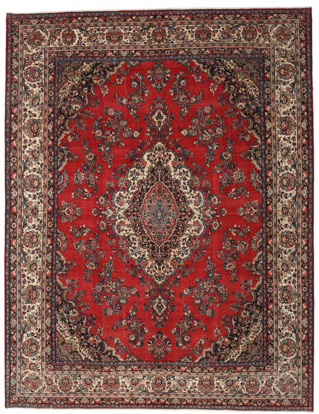  Hamadan Patina Tæppe 335X428 Ægte Orientalsk Håndknyttet Mørkerød/Mørkebrun Stort (Uld, Persien/Iran)