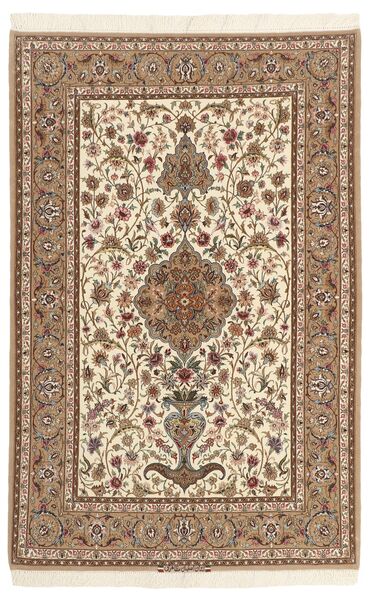  Isfahan Silketrend Tæppe 130X200 Ægte Orientalsk Håndknyttet Brun/Beige (Uld/Silke, Persien/Iran)