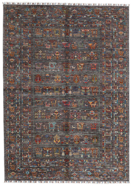  Shabargan Tæppe 174X240 Ægte Orientalsk Håndknyttet Mørkebrun/Mørkegrå (Uld, Afghanistan)