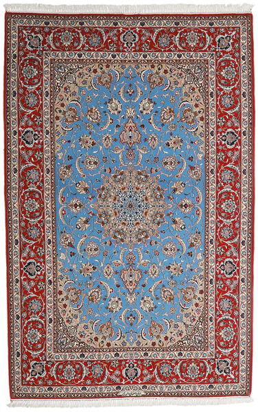  Isfahan Silketrend Tæppe 164X256 Ægte Orientalsk Håndknyttet Lysegrå/Mørkebrun (Uld/Silke, Persien/Iran)