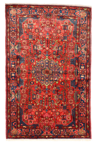  Nahavand Old Tæppe 158X245 Ægte Orientalsk Håndknyttet Mørkerød/Rød (Uld, Persien/Iran)
