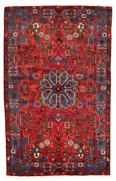  Nahavand Old Tæppe 158X252 Ægte Orientalsk Håndknyttet Mørkerød/Mørkegrå (Uld, Persien/Iran)