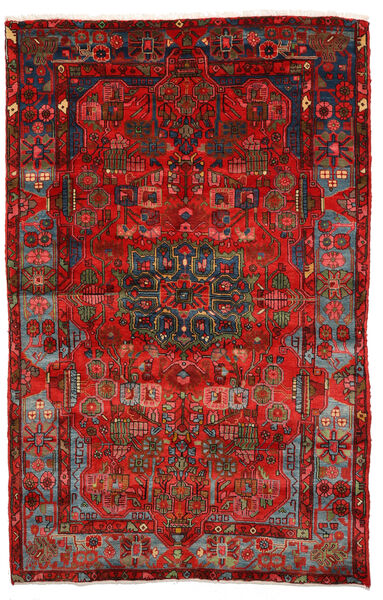  Nahavand Old Tæppe 154X264 Ægte Orientalsk Håndknyttet Mørkerød/Rust (Uld, Persien/Iran)