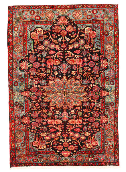  Nahavand Old Tæppe 158X230 Ægte Orientalsk Håndknyttet Mørkerød/Rust (Uld, Persien/Iran)