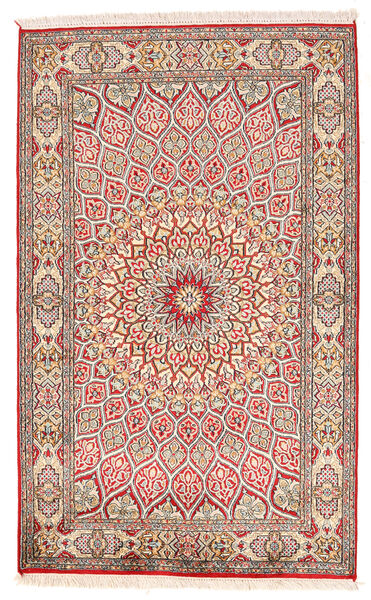  Kashmir Pure Silke Tæppe 94X150 Ægte Orientalsk Håndknyttet Gul/Lysegrå (Silke, Indien)