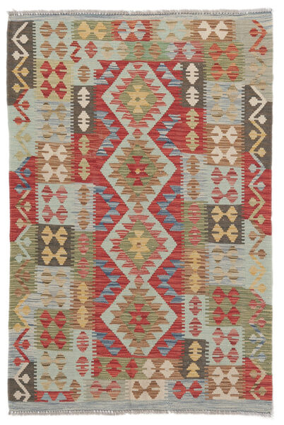  Kelim Afghan Old Style Tæppe 105X157 Ægte Orientalsk Håndvævet Mørkebrun/Olivengrøn (Uld, Afghanistan)