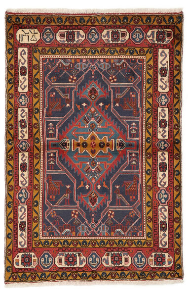  Hamadan Tæppe 108X163 Ægte Orientalsk Håndknyttet Sort/Mørkebrun (Uld, Persien/Iran)
