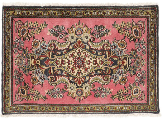  Ghom Kork/Silke Tæppe 58X83 Ægte Orientalsk Håndknyttet Mørkebrun/Sort (Uld/Silke, Persien/Iran)