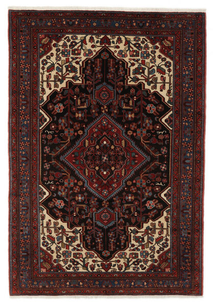 153X230 Nahavand Old Tæppe Orientalsk Sort/Mørkerød (Uld, Persien/Iran)
