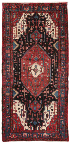  Nahavand Old Tæppe 150X325 Ægte Orientalsk Håndknyttet Sort/Mørkebrun (Uld, Persien/Iran)