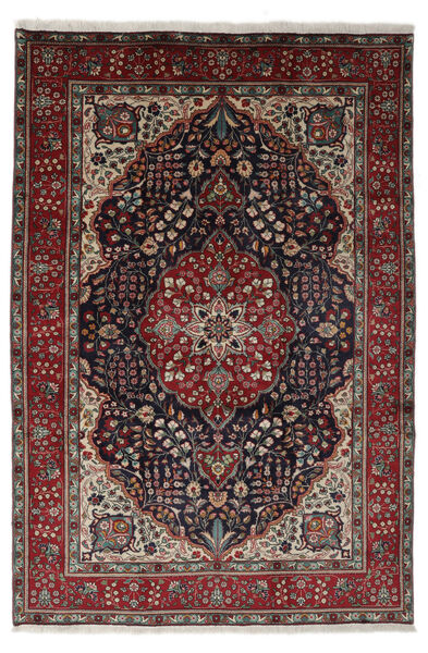  Tabriz Tæppe 200X295 Ægte Orientalsk Håndknyttet Sort/Mørkebrun (Uld, Persien/Iran)