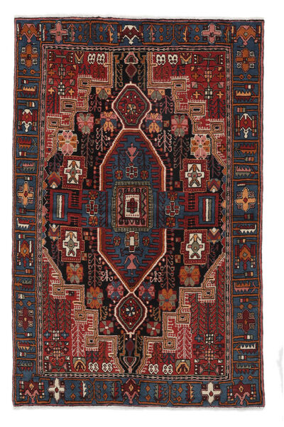  Nahavand Tæppe 142X219 Ægte Orientalsk Håndknyttet Sort/Mørkebrun (Uld, Persien/Iran)