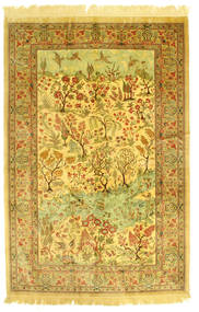  Orientalsk Ghom Silke Figurativt/Billedligt Taeppe Tæppe 131X198 (Silke, Persien/Iran)