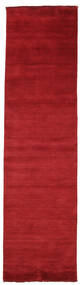  Handloom Fringes - Mørkerød Tæppe 80X300 Moderne Tæppeløber Rød (Uld, Indien)