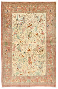  Ghom Silke Signatur: Hosseini Tæppe 155X240 Ægte Orientalsk Håndknyttet Rust/Gul (Silke, Persien/Iran)