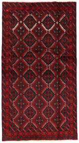  Beluch Tæppe 102X187 Ægte Orientalsk Håndknyttet Mørkerød/Mørkebrun (Uld, Persien/Iran)