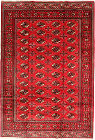  Turkaman Tæppe 201X293 Ægte Orientalsk Håndknyttet Rust/Mørkerød/Rød (Uld, Persien/Iran)