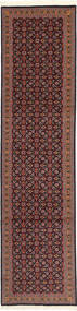  Tabriz 50 Raj Med Silke Tæppe 75X300 Ægte Orientalsk Håndknyttet Tæppeløber Mørkebrun/Mørkerød ( Persien/Iran)