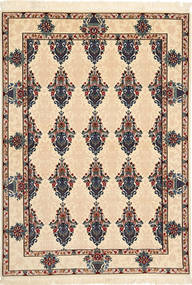  Isfahan Silketrend Tæppe 110X160 Ægte Orientalsk Håndknyttet Beige/Mørkebrun (Uld/Silke, Persien/Iran)