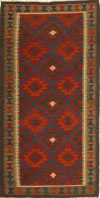 99X193 Kelim Maimane Taeppe Tæppe Ægte Orientalsk Håndvævet Brun/Rød (Uld, Afghanistan)