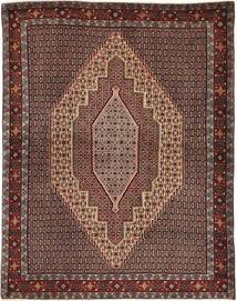  Senneh Tæppe 127X160 Ægte Orientalsk Håndknyttet Mørkerød/Mørkebrun (Uld, Persien/Iran)