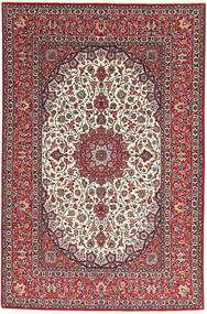  Isfahan Silketrend Tæppe 155X240 Ægte Orientalsk Håndknyttet Mørkerød/Lysegrå (Uld/Silke, Persien/Iran)