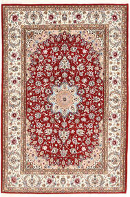  Isfahan Silketrend Tæppe 132X198 Persisk Mørkerød/Brun Lille 