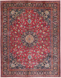  Mashad Tæppe 300X387 Ægte Orientalsk Håndknyttet Mørkerød/Mørkeblå Stort (Uld, Persien/Iran)