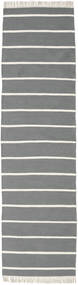  Dorri Stripe - Grå Tæppe 80X300 Ægte Moderne Håndvævet Tæppeløber Lysegrå/Mørkegrå (Uld, Indien)