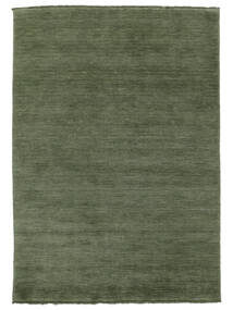  Handloom Fringes - Skovgrøn Tæppe 200X300 Moderne Olivengrøn/Mørkegrøn (Uld, Indien)