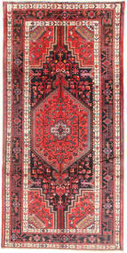  Nahavand Tæppe 154X310 Ægte Orientalsk Håndknyttet Tæppeløber Mørkerød/Mørkebrun (Uld, Persien/Iran)