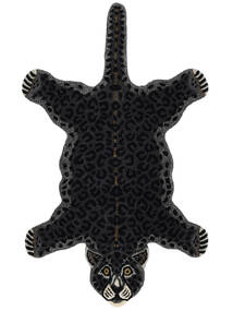  Leopard - Sort Tæppe 100X160 Moderne Mørkegrå (Uld, Indien)