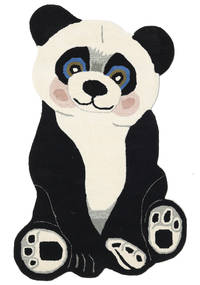  Panda Baby Tæppe 100X160 Moderne Mørkegrå/Beige (Uld, Indien)