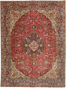  Tabriz Patina Tæppe 293X390 Ægte Orientalsk Håndknyttet Mørkebrun/Mørkerød Stort (Uld, Persien/Iran)