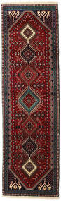 Ægte Tæppe Yalameh Taeppe 88X295 Tæppeløber Mørkerød/Rød (Uld, Persien/Iran)