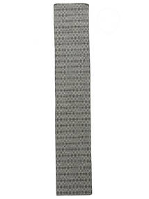  Kelim Long Stitch - Sort/Grå Tæppe 80X440 Ægte Moderne Håndvævet Tæppeløber Mørkegrå (Uld, Indien)