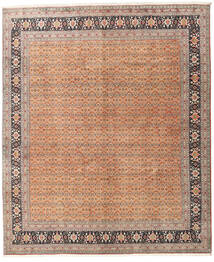  Tabriz 40 Raj Tæppe 245X297 Ægte Orientalsk Håndknyttet Mørkebrun/Mørkerød (Uld/Silke, Persien/Iran)