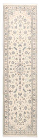  Nain 9La Sherkat Farsh Tæppe 80X307 Ægte Orientalsk Håndknyttet Tæppeløber Beige/Lysegrå (Uld/Silke, Persien/Iran)