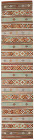  Kelim Anatolian Tæppe 80X350 Ægte Moderne Håndvævet Tæppeløber Lysebrun/Brun (Uld, Indien)