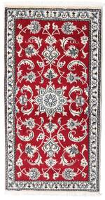  Nain Tæppe 70X135 Ægte Orientalsk Håndknyttet Rød/Hvid/Creme (Uld, Persien/Iran)