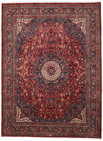  Mashad Tæppe 306X410 Ægte Orientalsk Håndknyttet Mørkerød/Mørkebrun Stort (Uld, Persien/Iran)