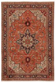  Tabriz 50 Raj Tæppe 203X304 Ægte Orientalsk Håndknyttet Mørkebrun/Rød (Uld/Silke, Persien/Iran)
