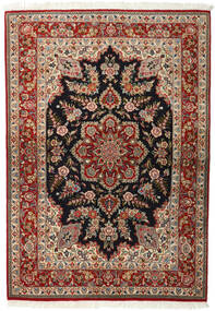  Ghom Kork/Silke Tæppe 143X203 Ægte Orientalsk Håndknyttet Mørkebrun/Lysebrun ( Persien/Iran)