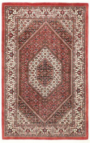  Bidjar Med Silke Tæppe 95X150 Ægte Orientalsk Håndknyttet Mørkebrun/Brun (Uld/Silke, Persien/Iran)
