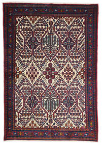  Meimeh Tæppe 110X160 Ægte Orientalsk Håndknyttet Mørkerød/Sort (Uld, Persien/Iran)