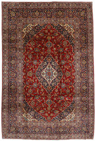  Keshan Tæppe 210X312 Ægte Orientalsk Håndknyttet Mørkerød/Mørkegrå (Uld, Persien/Iran)