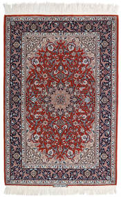  Isfahan Silketrend Tæppe 110X165 Ægte Orientalsk Håndknyttet Rød/Grå ()