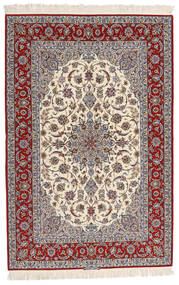  Isfahan Silketrend Signatur Entashari Tæppe 161X241 Ægte Orientalsk Håndknyttet Beige/Lysegrå/Mørkebrun (Uld/Silke, Persien/Iran)
